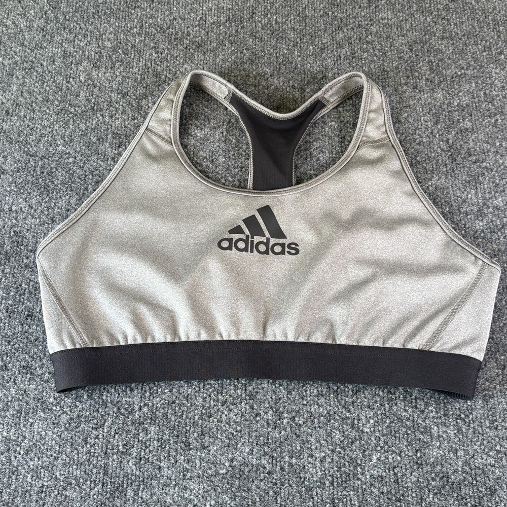 Adidas Don't Rest Alphaskin Sports Bra Women M Heather Gray Racerback READ